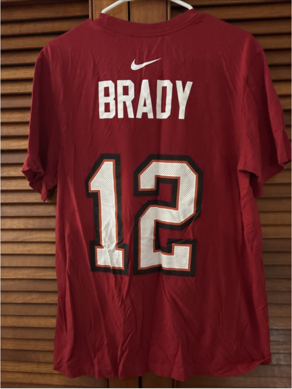 Tom Brady #12 Tampa Bay Buccaneers The Nike Tee Red Adult Size Large